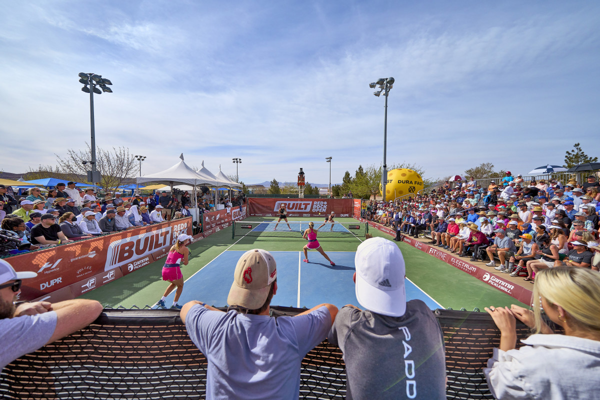 Do the math: Four doubles pickleball matches, as Johns points out, take up as much real estate as one tennis court.